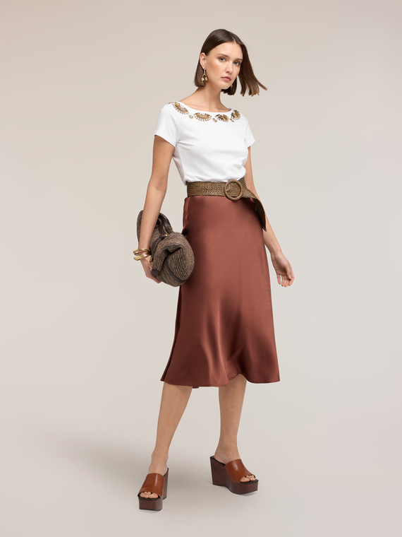 T-shirt avec applications bijoux