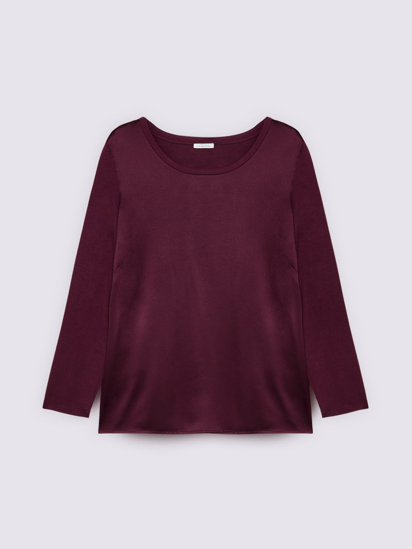 Two-material long-sleeved T-shirt image number 4