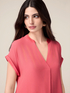 Viscose blouse with satin trim image number 2