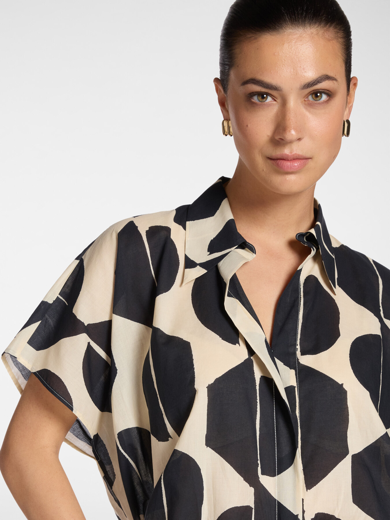Camicia in mussola cotone stampata image number 2