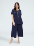 Cropped-Hose mit besticktem Saum image number 2