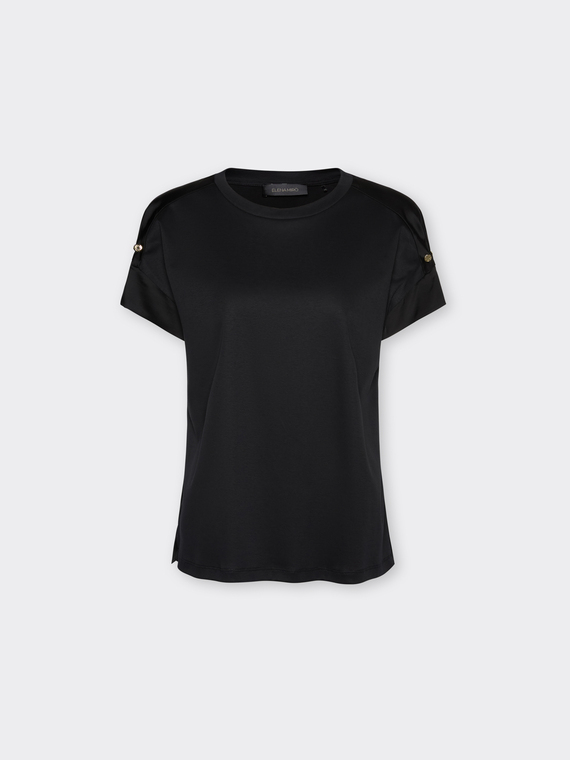 T-shirt cotone con applicazioni metalliche