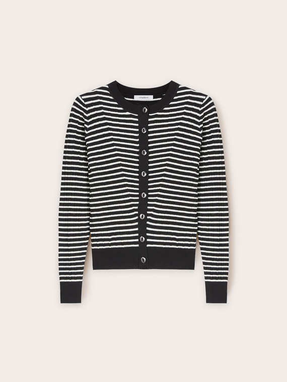 Dreidimensionaler gerippter Cardigan