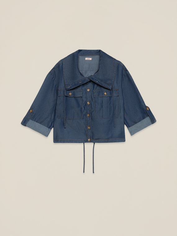 Unstrukturierte Boxy-Jacke aus Tencel