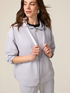 Cotton blend hoodie with zip image number 0