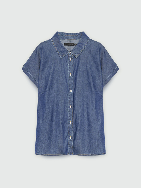 Camicia boxy in denim chambray