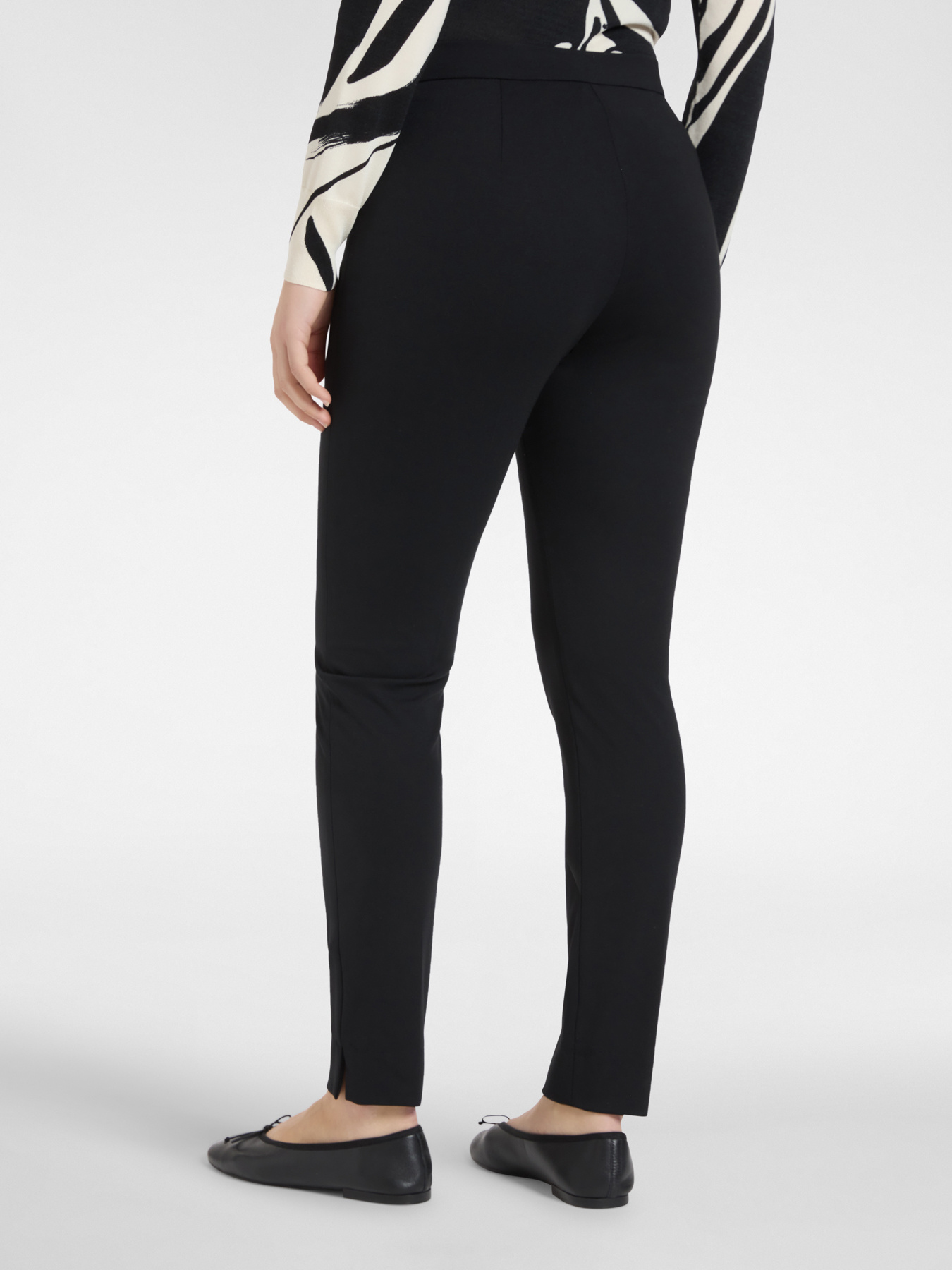 Slim-fit trousers in Milanese stitch image number 1