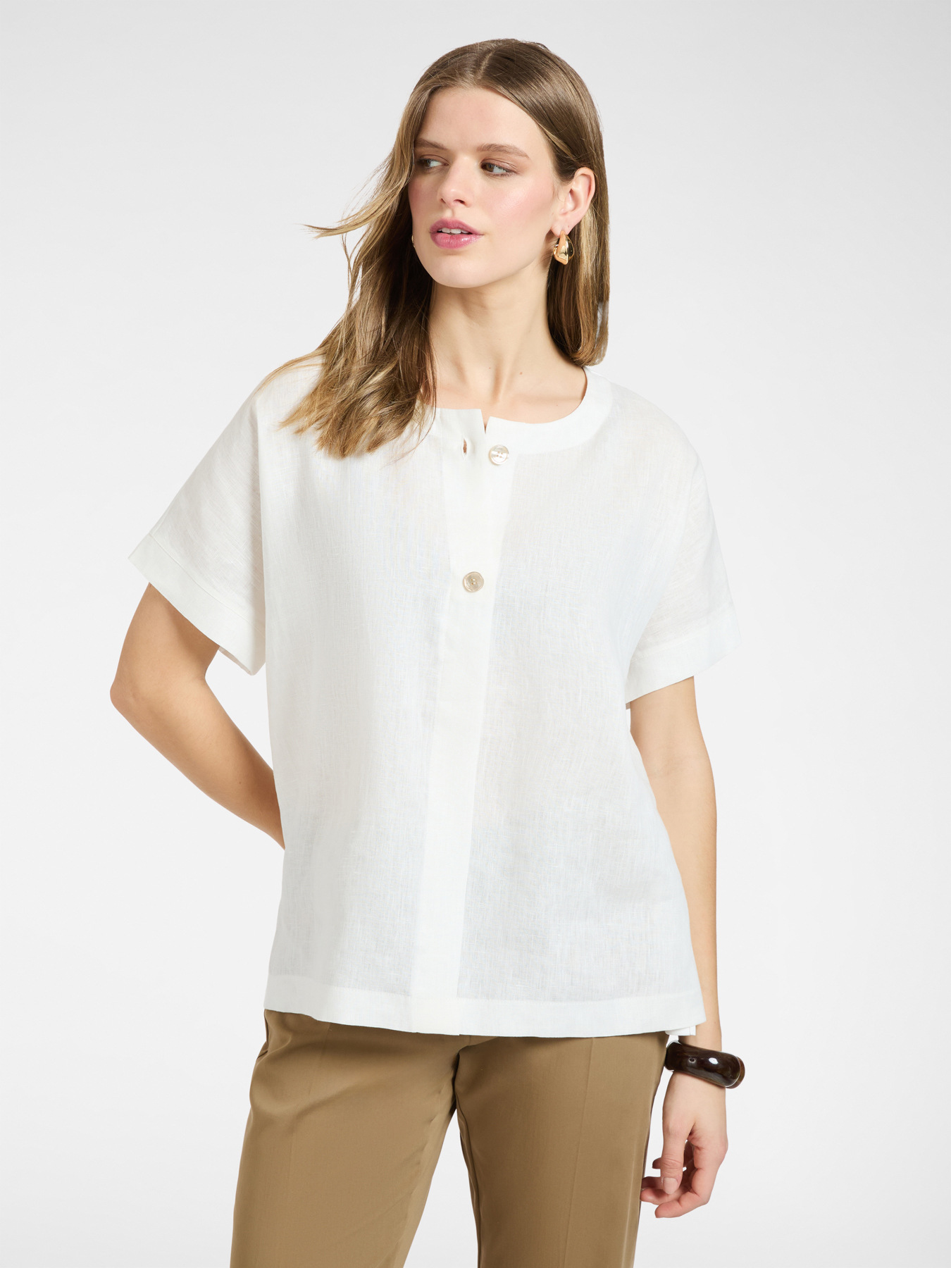 T-shirt en lin et coton image number 0