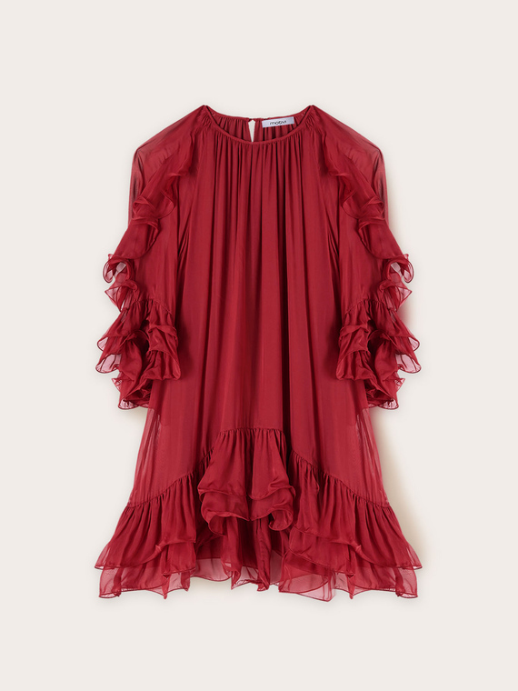 Robe courte &agrave; volants