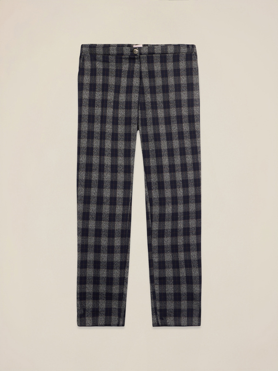 Pantaloni carrot in flanella check