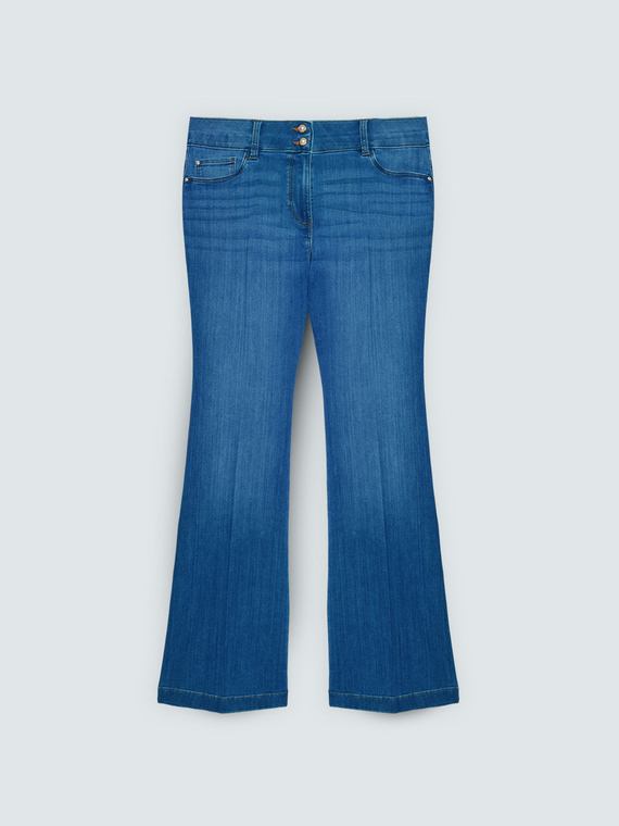 Jeans Flare Waschung blau Stonewashed-Effekt