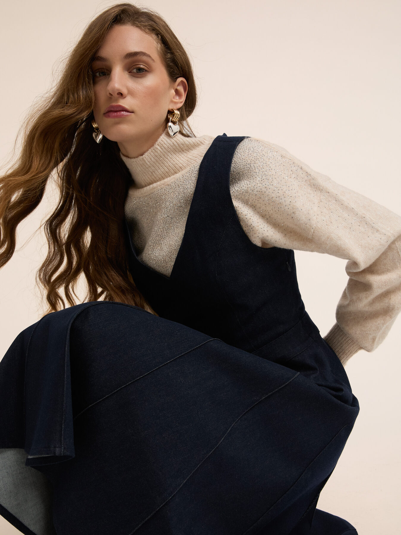 Vestito midi in denim image number 3