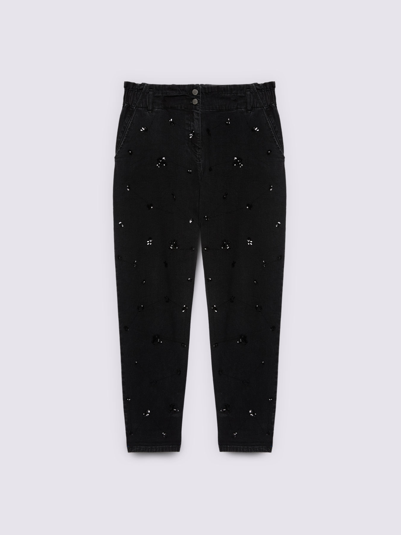 Balloon Jeans with black sequins image number 4