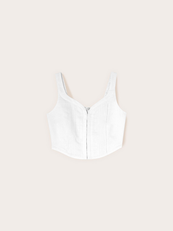 Top bustier din amestec de in lyocell