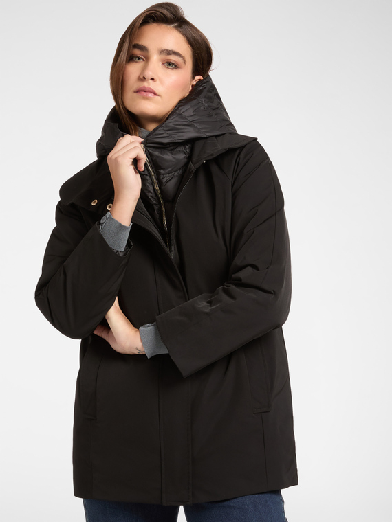 Daunenjacke im Lagenlook