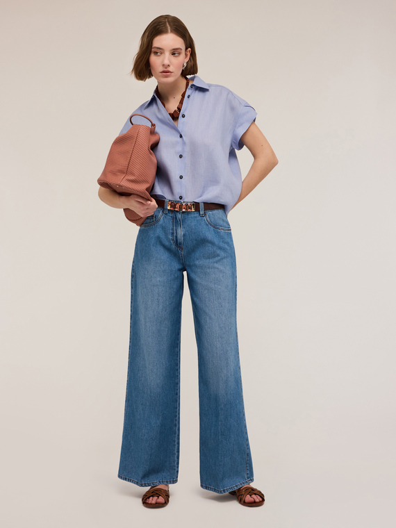 Jean jambe large bleu clair