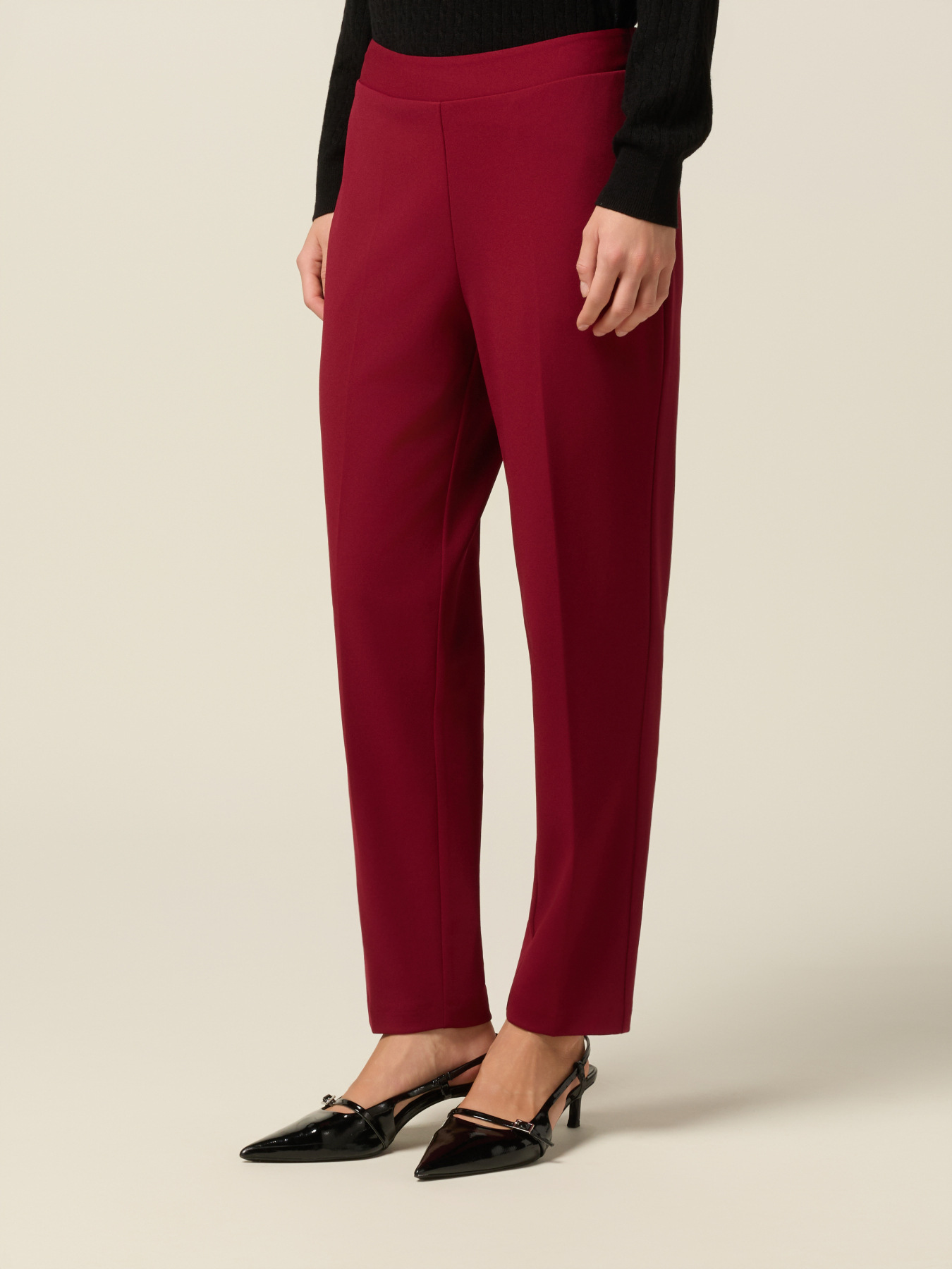 Pantaloni regular in tessuto cr&ecirc;pe image number 3