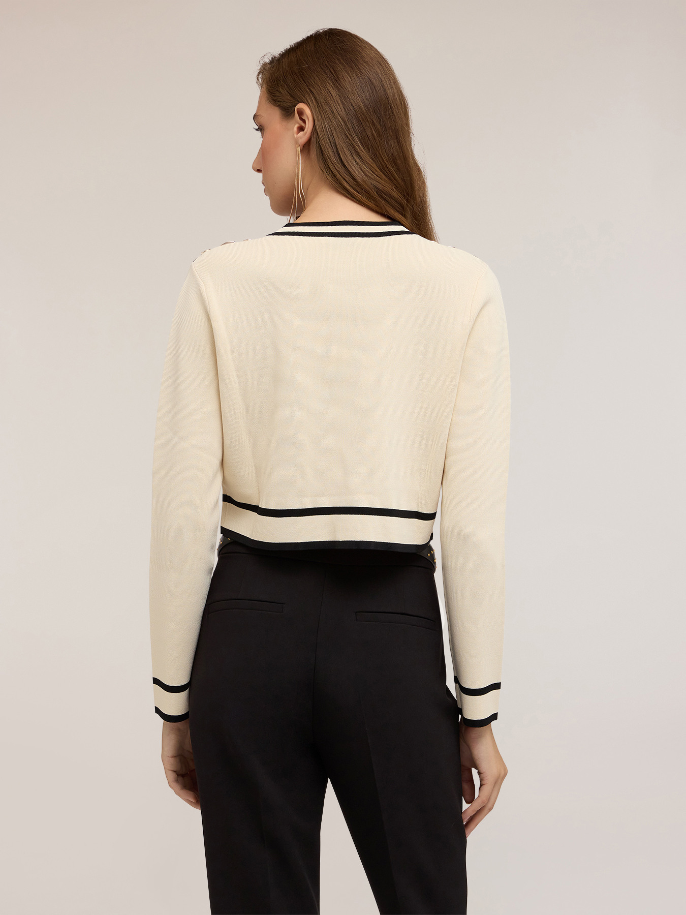 Cardigan with contrasting color edges image number 1