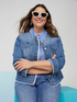 Denim-Blousonjacke mit Perlenstickerei image number 0