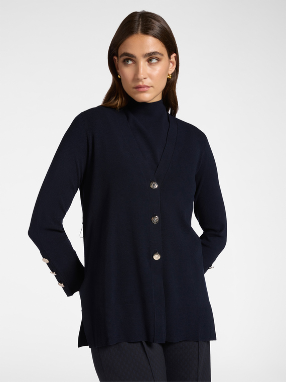 Long cardigan with sash