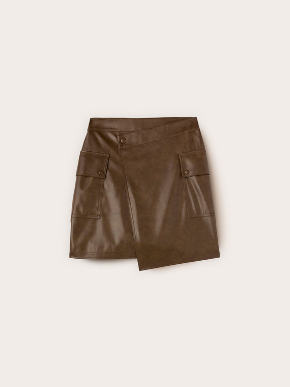 Mini-jupe asymétrique avec poches