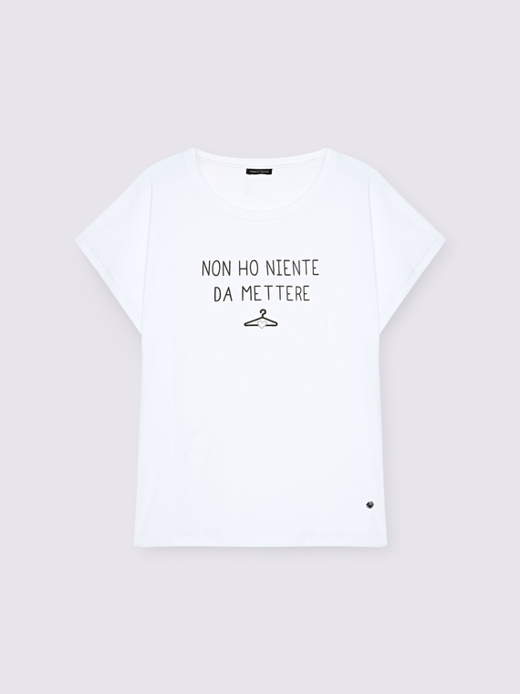 T-shirt in jersey con scritta divertente