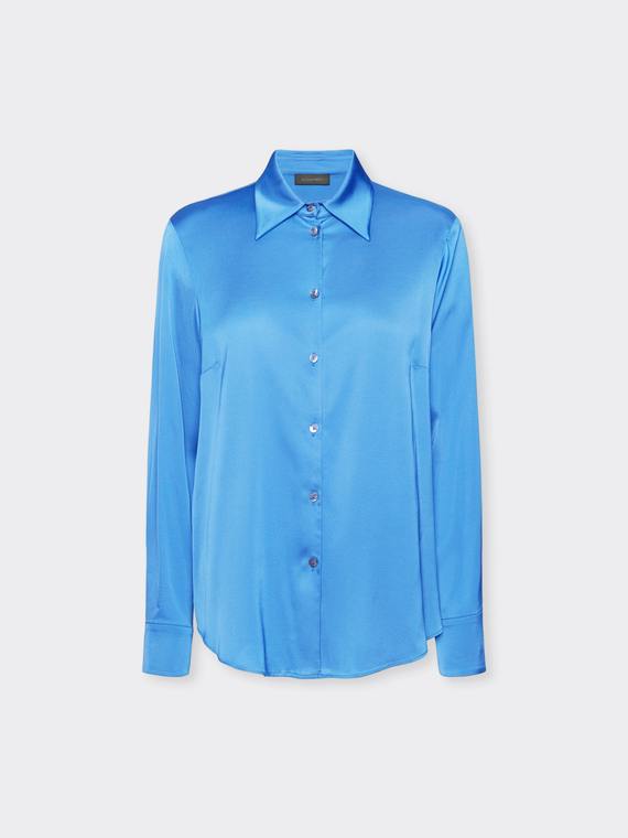 Stretch satin shirt
