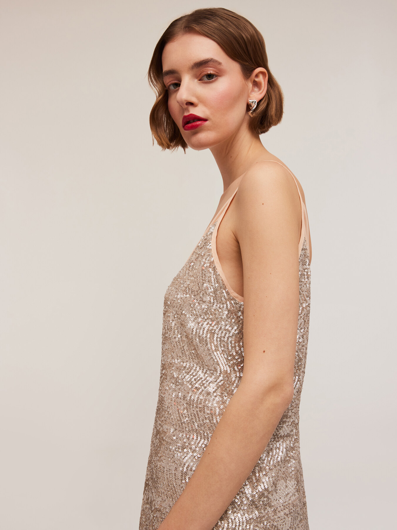 Full sequin midi dress image number 4
