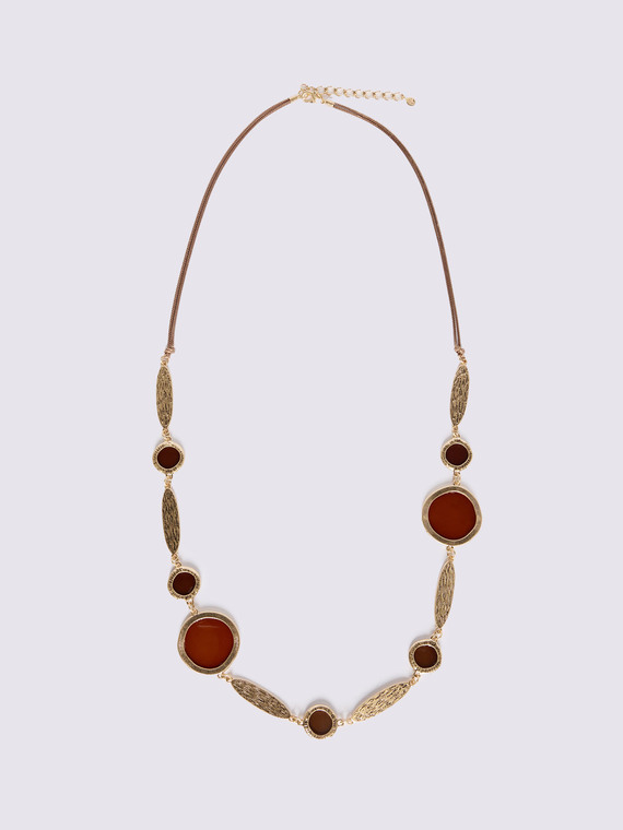 Necklace with golden pendants