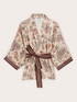Camicia kimono in raso con stampa image number 4