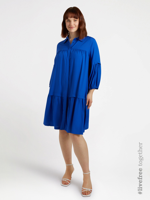 Kleid mit Volants mit Viskose LENZING™ ECOVERO™