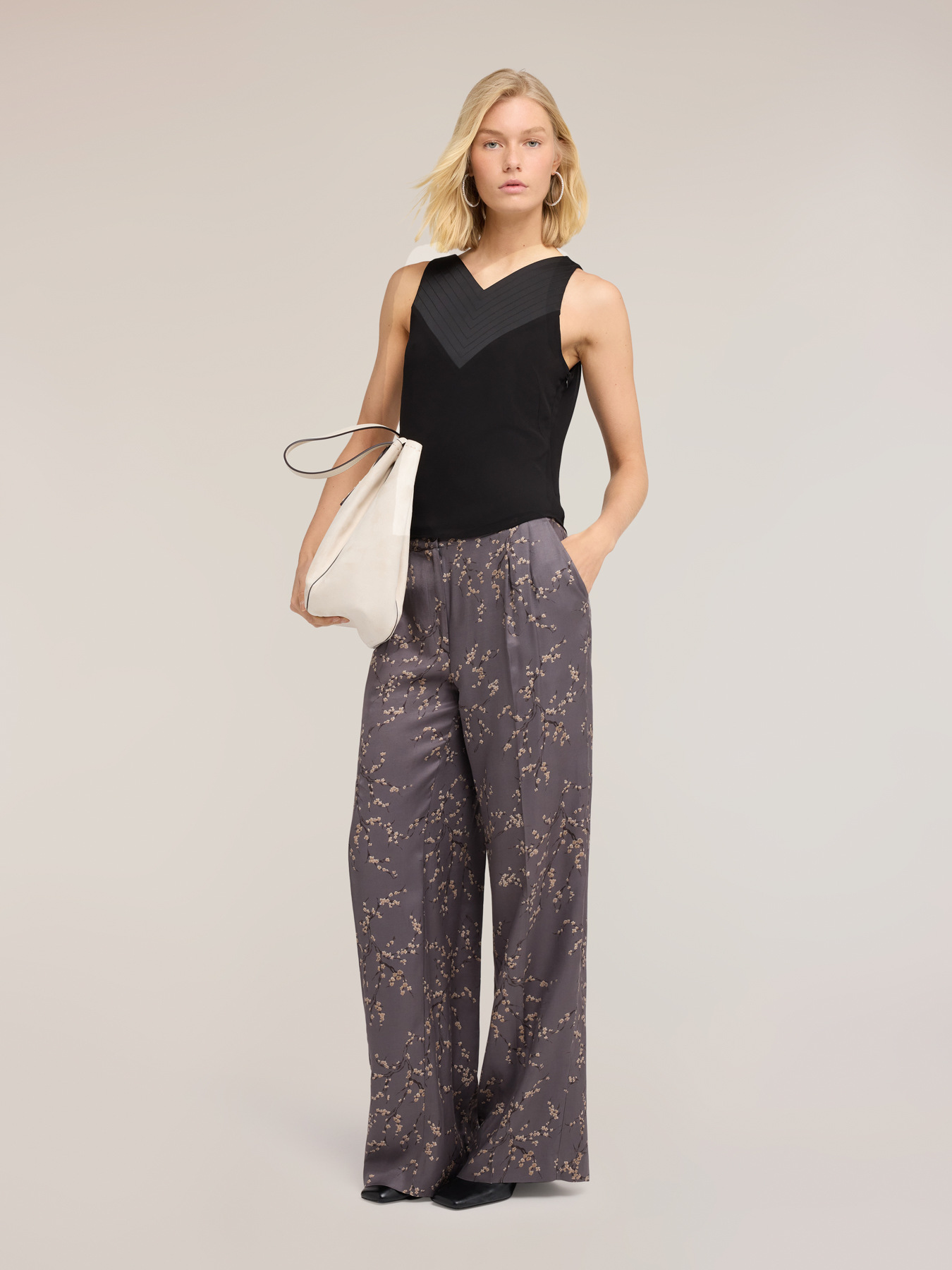 Georgette top with V-neck image number 0