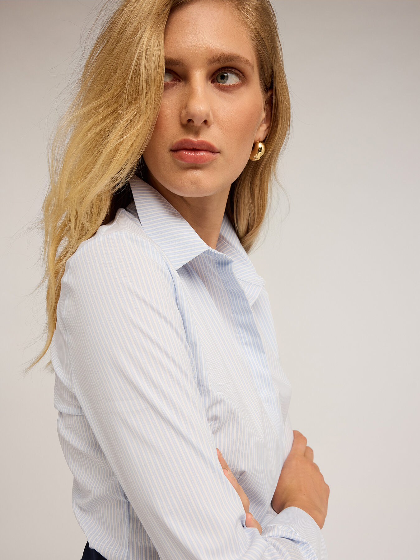 Camicia in popeline a righe image number 3