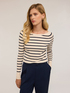 Boat neck top in flat rib knit image number 3