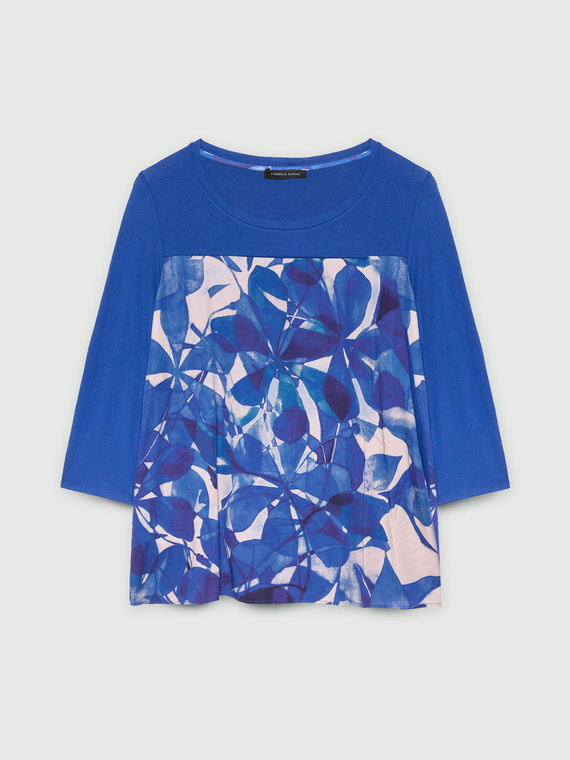 T-Shirt mit floralem Einsatz