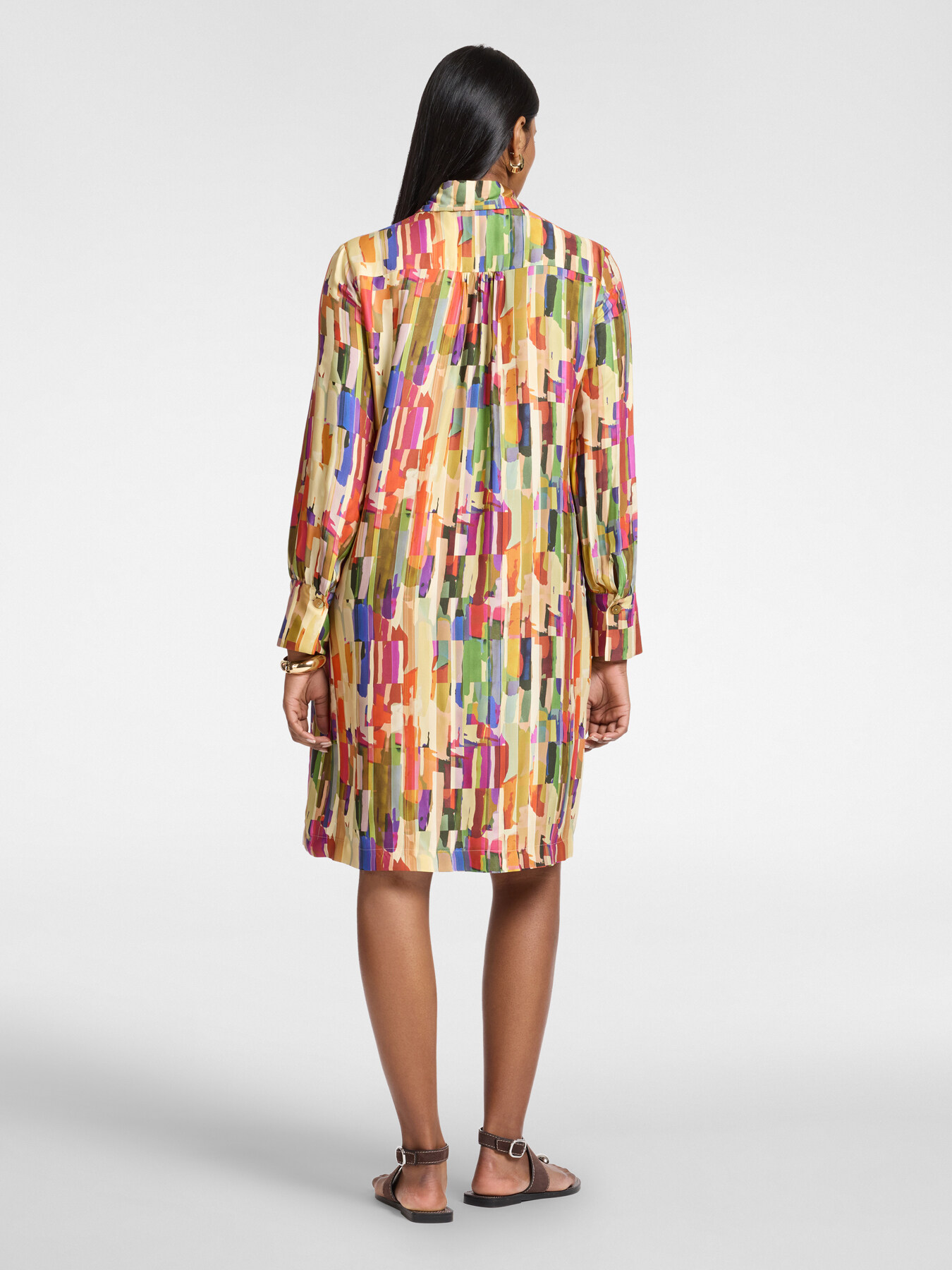 Printed dress with bow image number 1