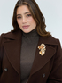 Doppelreihige Jacke mit Maxi-Brosche image number 3