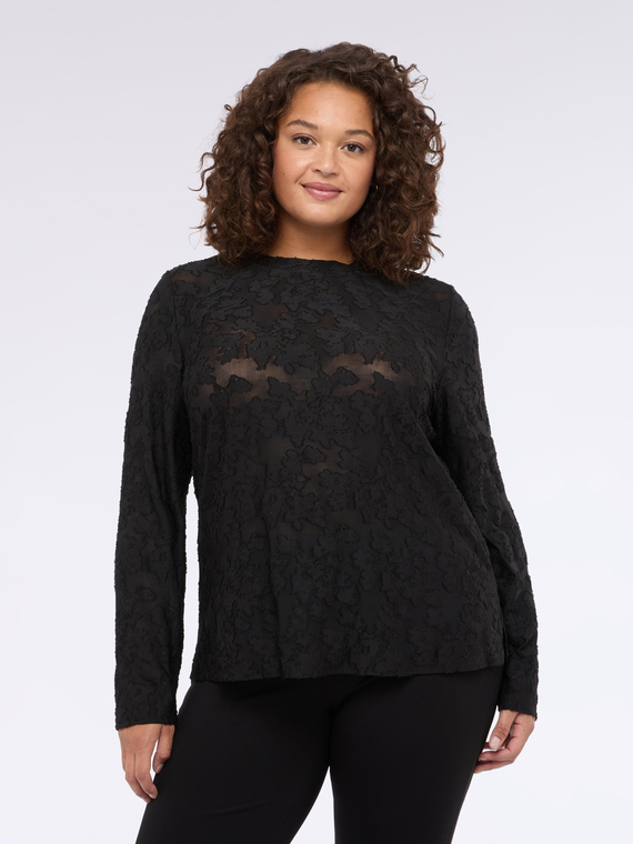 Spitzen-T-Shirt mit Blumenmuster