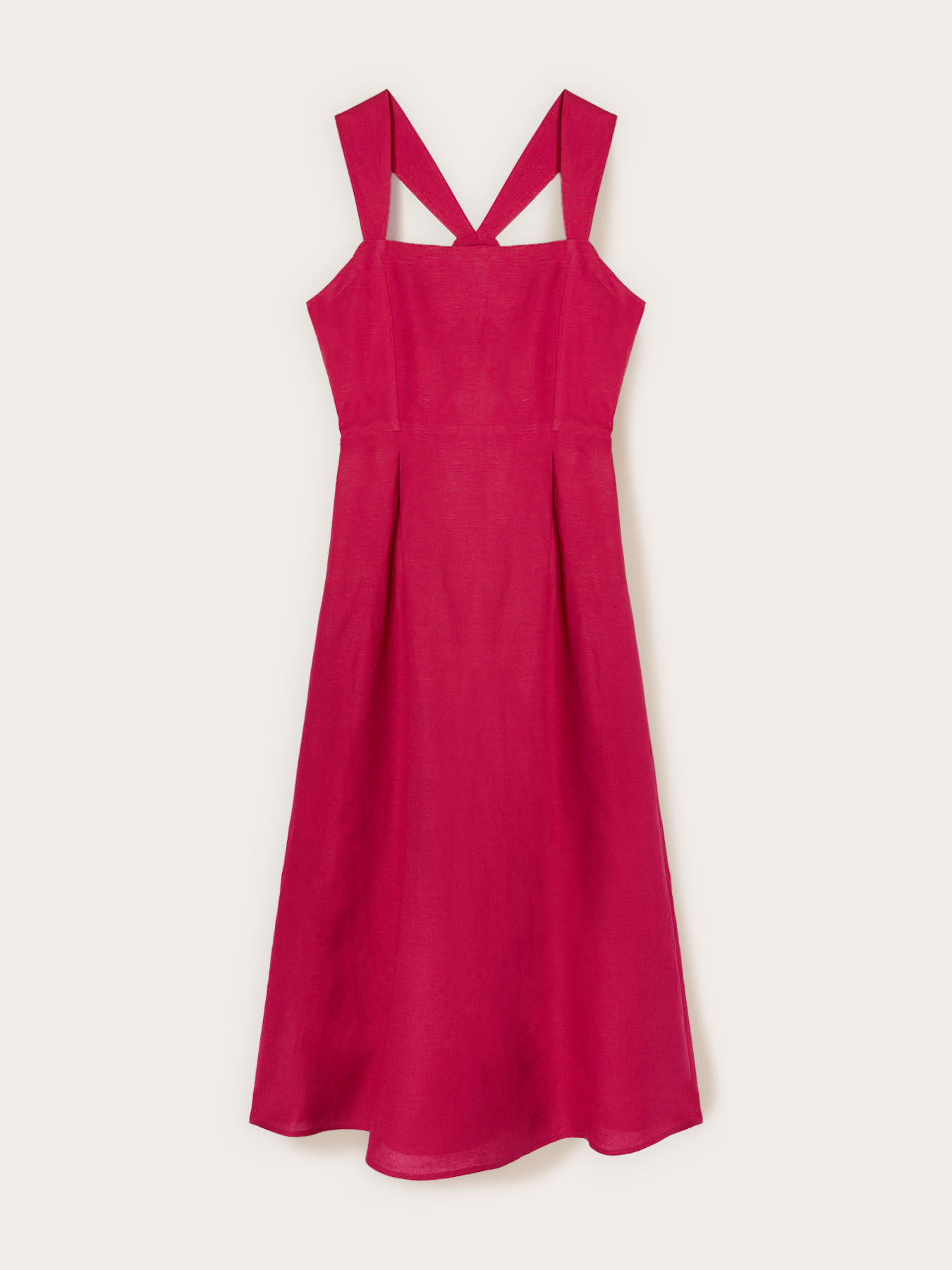 Square neck dress in linen blend image number 4
