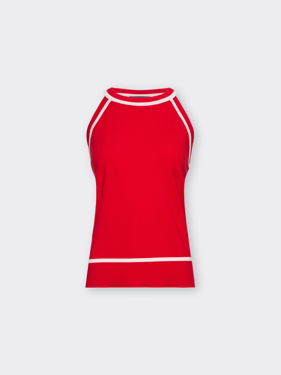 Top in maglia con bordi a contrasto