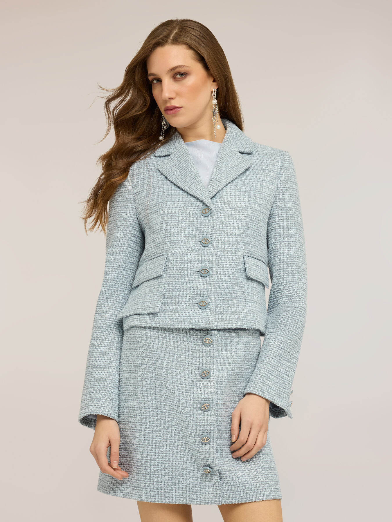 Short boucl&eacute; fabric jacket image number 3