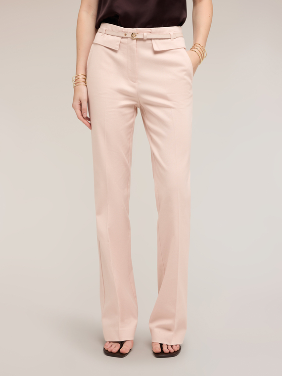 Pantalon flare en gabardine
