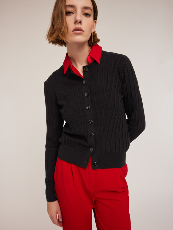 Cardigan a coste tridimensionali