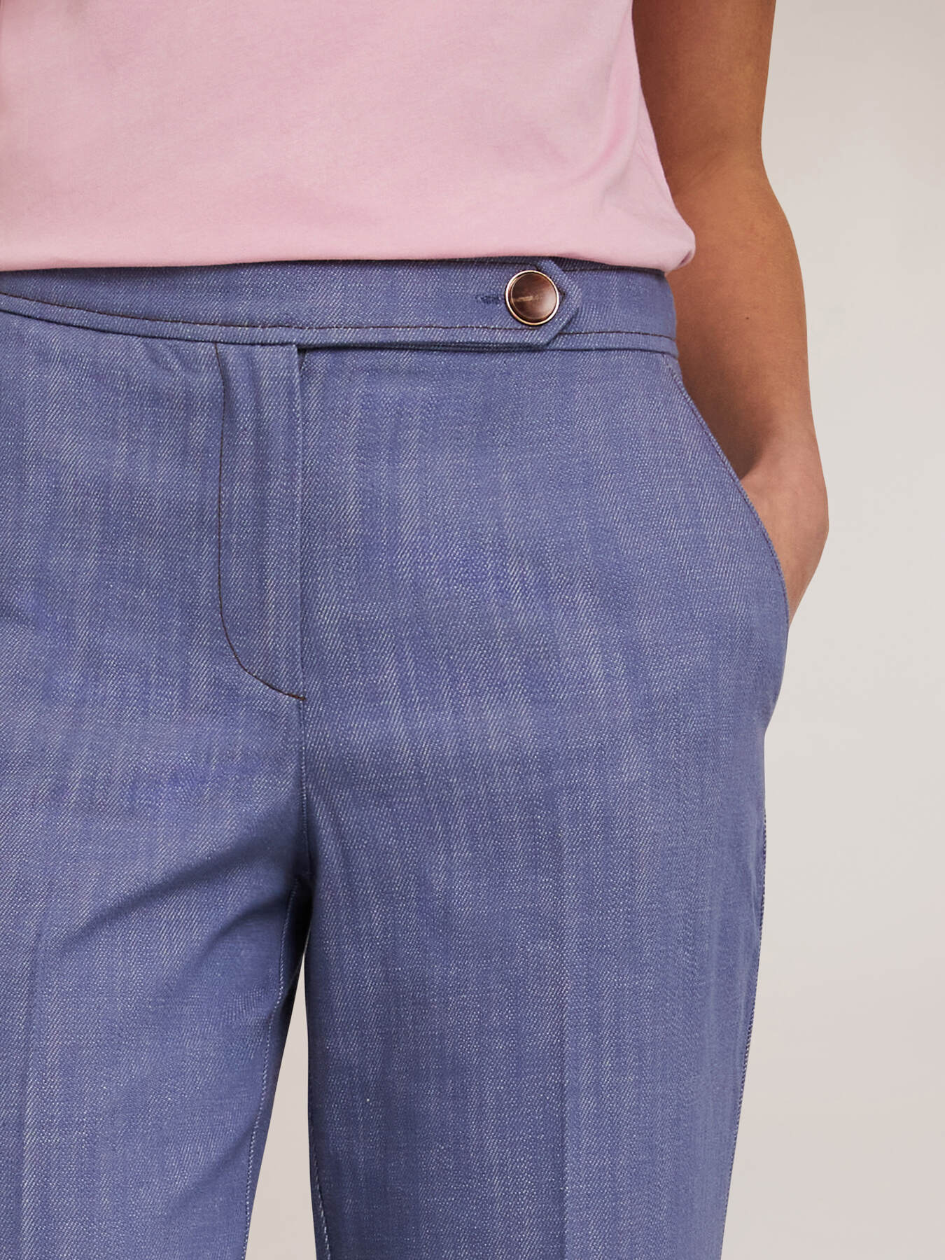 Cotton canvas wide trousers image number 3
