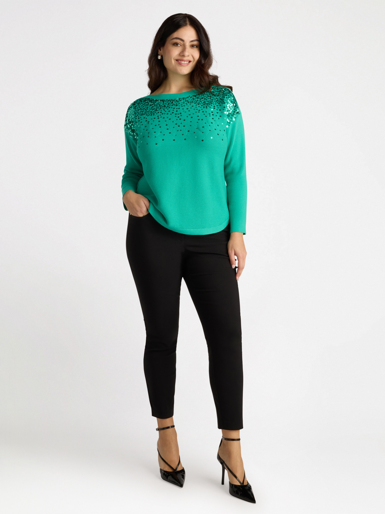 Sweatshirt with ombré effect sequins image number 0