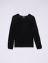 Lurex crew neck sweater with buttons on the back image number 3