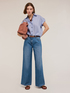Wide leg light blue jeans image number 0