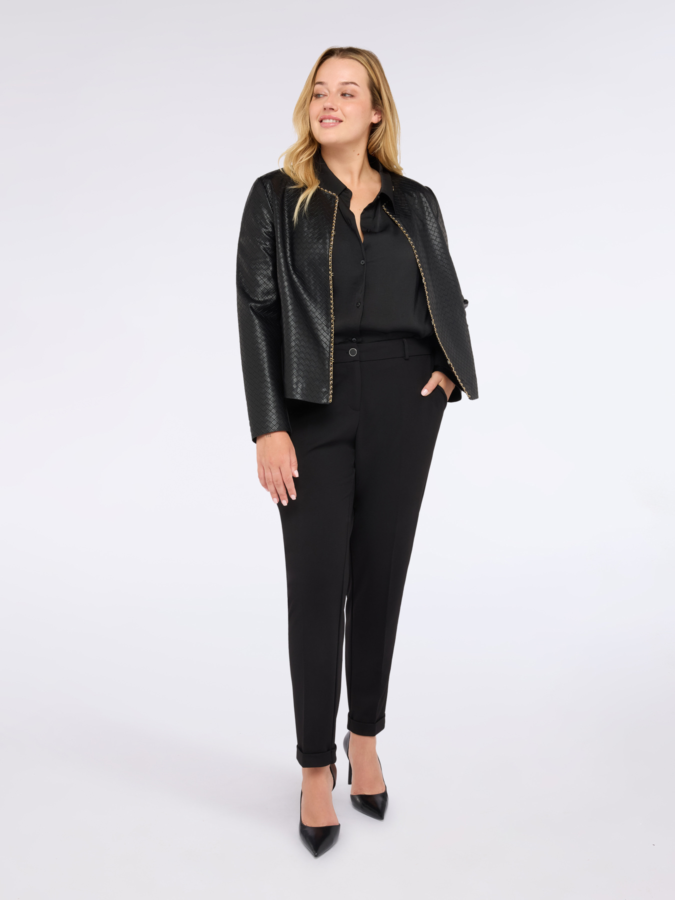 Chaqueta biker con diseño acolchado en rombos image number 0