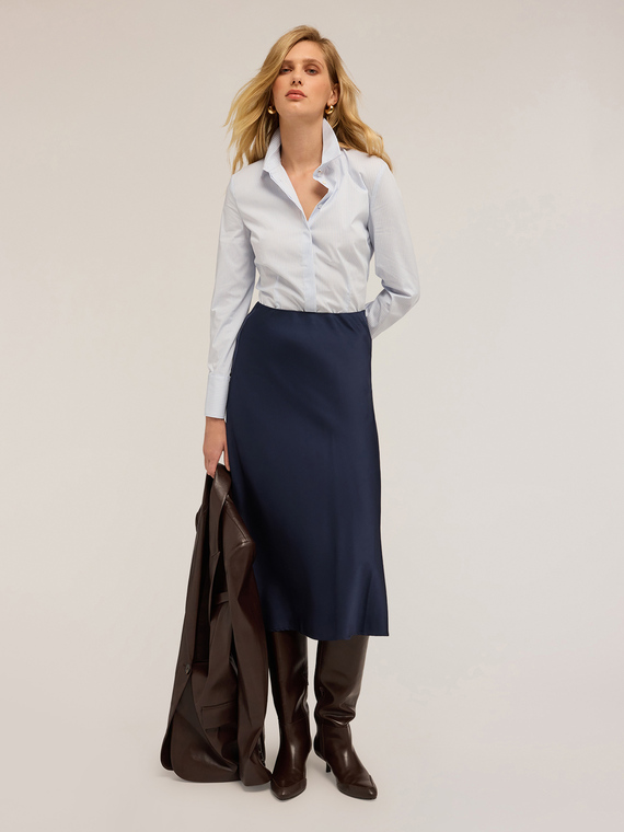Striped poplin shirt