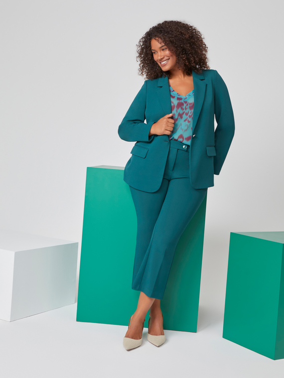 Pantaloni kick flare in tessuto stretch